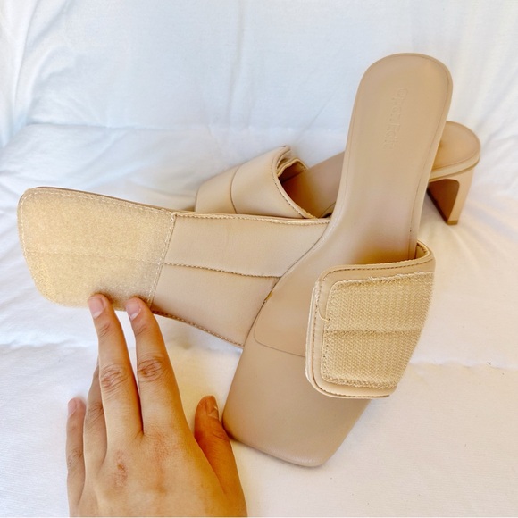 Open Edit Cava Slide Sandal Square Toe Heel | Size 7.5 Nude - Picture 7 of 8